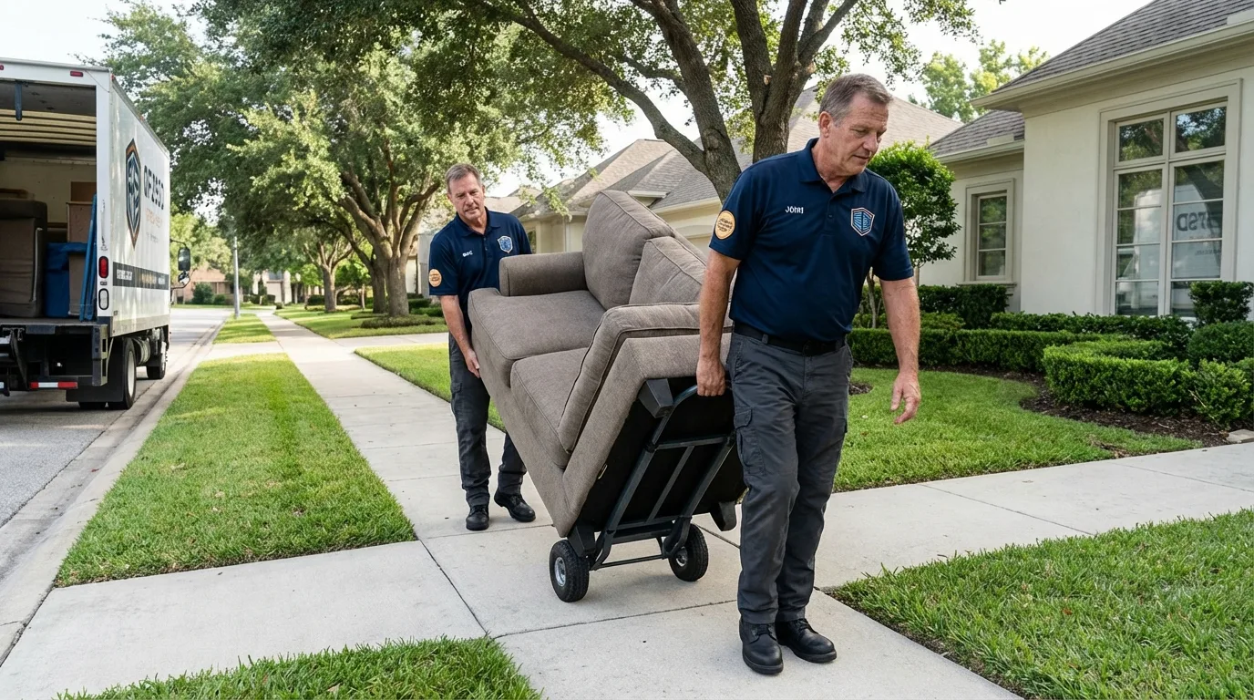 Local residential moving crew loading furniture in Douglasville, GA