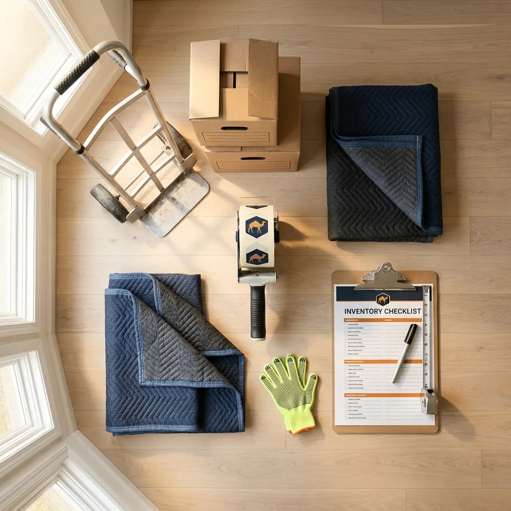 Professional moving supplies and packing materials layout for Douglasville residential relocations